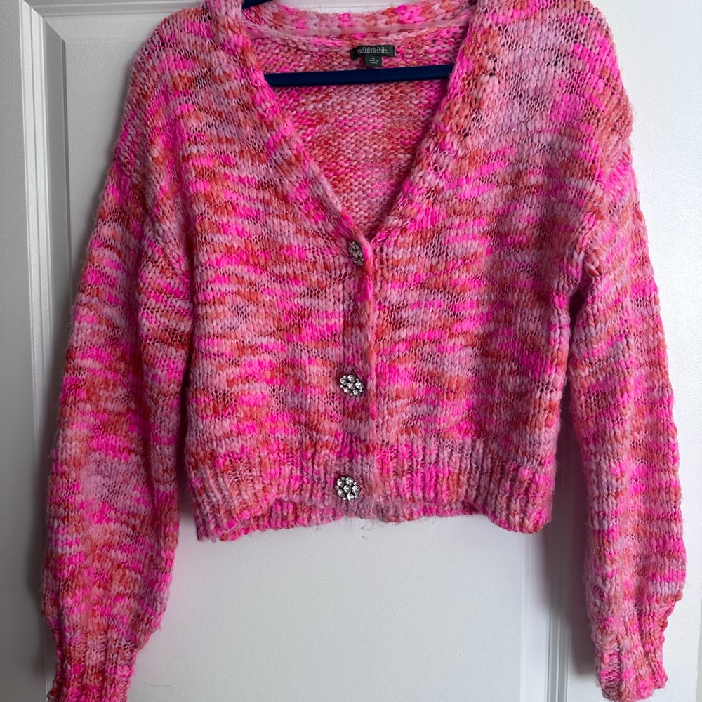 Wild Fable pink cropped cardigan